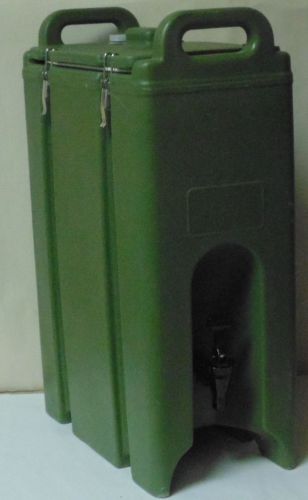 Cambro  beverage container,drink dispenser 4.75 gl green for sale