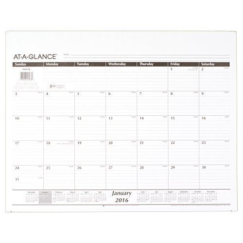 At-A-Glance AT-A-GLANCE Desk Pad Calendar 2016 Refill, for SK22, Recycled,