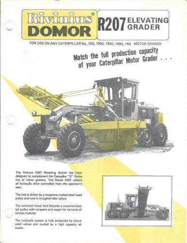Equipment brochure - rivinius domor r207 caterpillar elevating grader (e3047) for sale