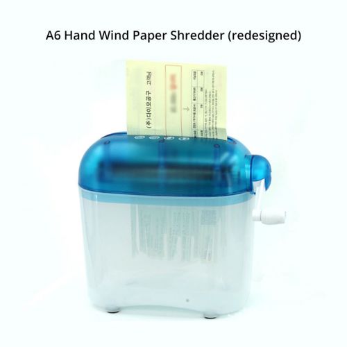 A6 Portable Hand Wind Paper Shredder Office School Straight-Cut (redesigned)