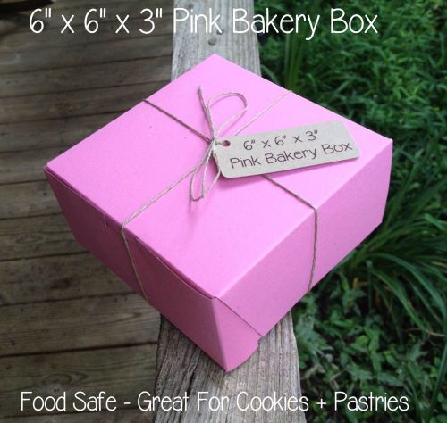 6 pc. Pink bakery boxes 6x6x3