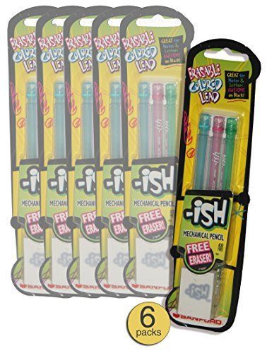 Colored Mechanical Erasable Pencils - Wholesale Bulk Pack of 6 Sets