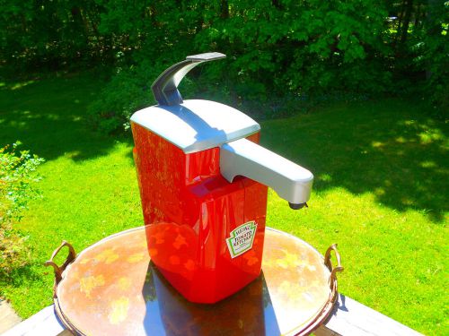 COMMERCIAL HEINZ KETCHUP-MUSTARD-MAYO  BULK CONDIMENT PUMP DISPENSER USED COND