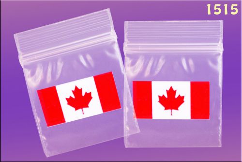 Zip Lock baggies 1.5 x 1.5 (1000 pack) - Canada Flag