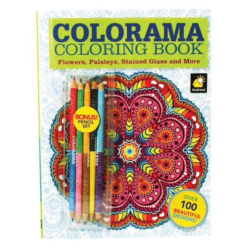 COLORAMA stained glass detailed art drawing Adult Coloring book As Seen On TV