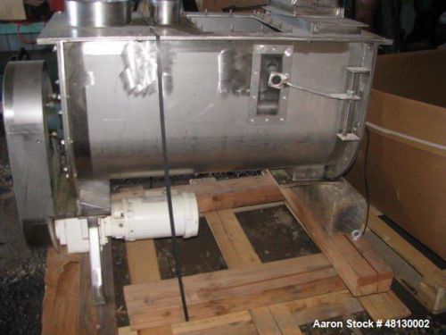 Used-Stainless Steel Paddle Mixer, Side Sight Glass, End Bottom Discharge.  Aprr