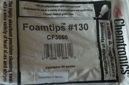 CF3050 CHEMTRONICS  FOAMTIPS #130  SWAB 50 PCS PER BAG NEW MEDICAL GRADE FOAM