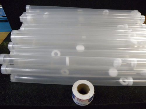 50 24&#034; x 1-1/2&#034; Clear Plastic Storage Tubes Screw on Lid Document Poster Shipper