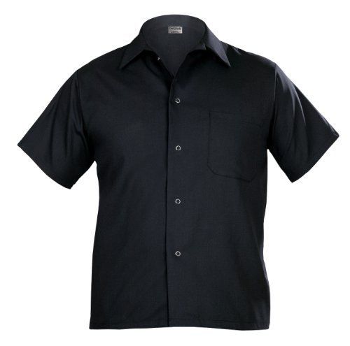 Lot of 2 Chef Works KCBL-BLK Black Utility Cook Shirts, Size S
