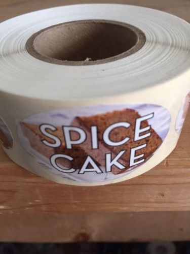 1.25&#034; X 2&#034; SPICE CAKE LABELS 500 PER ROLL GREAT STICKERS