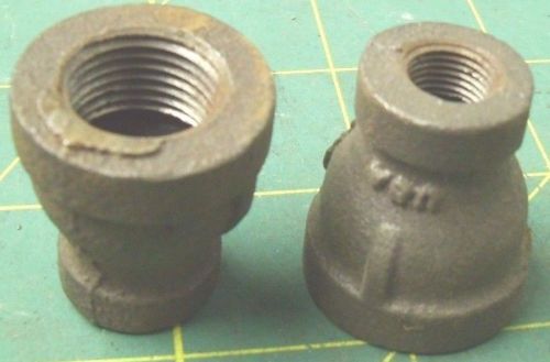 BELL REDUCER 1/8 X 3/8 BLACK IRON PIPE FITTING FEMALE NPT (QTY 2) #56388