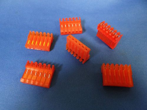 640599-6  MTA-156 Connector Assy, 18 AWG Orange, 6 Position open  -  QTY of 6