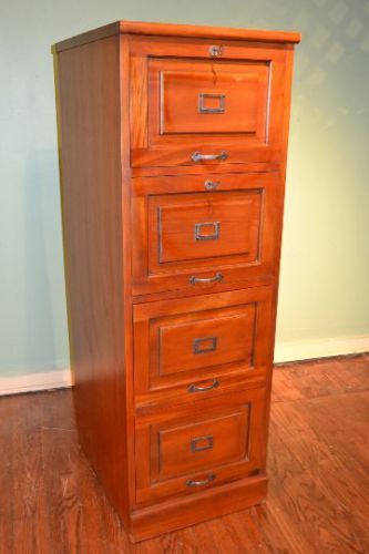 Teak wood File Cabinet with locking two top drawers  Solid wood Filing Cabinet
