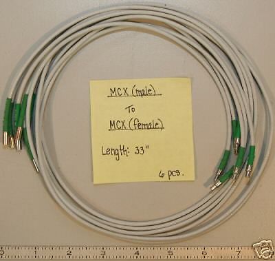 (6) MCX(Male) to MCX(Female) 33&#034; Cables