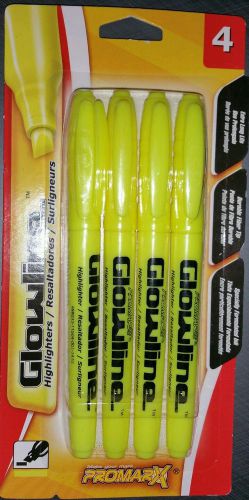 ProMarx Glowline Chisel-Tip Yellow Highlighters, 1 Pack of 4