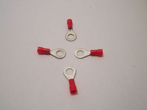 Red Crimp 1/4&#034; Ring Terminals - 18-22 Gauge - Pkg/10