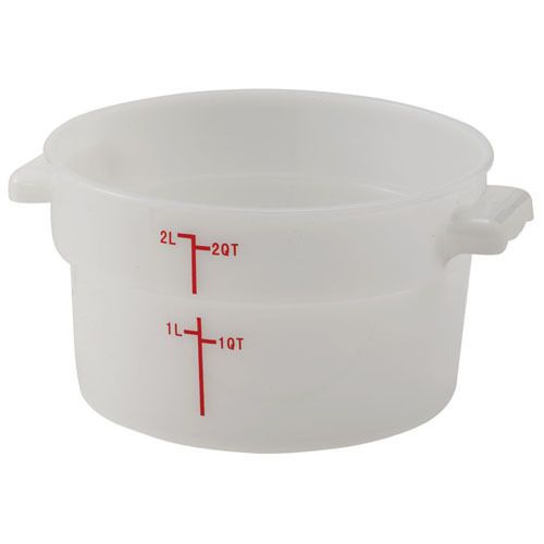 Winco PPRC-2W, 2-Quart Polypropylene Round Storage Container, White, NSF
