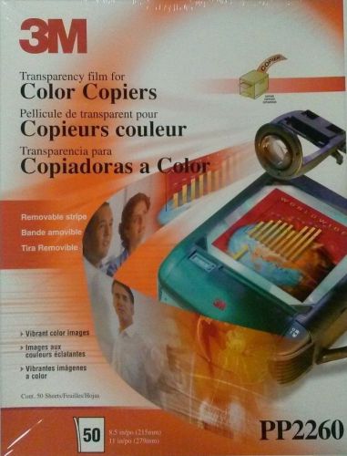 3M PP2260 Transparency Film For Color Copiers - 50 Sheets - NEW ! !