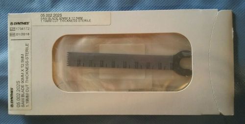 Synthes Saw Blade 05.002.202S 90mm x 12.5mm 1.19mm Cut Thickness Bone - Sterile
