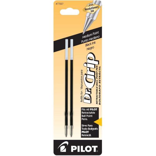 Pilot Dr. Grip Ballpoint Pen Refills, Fine Point, Black,2 ct-1 Pack *USA SELLER*