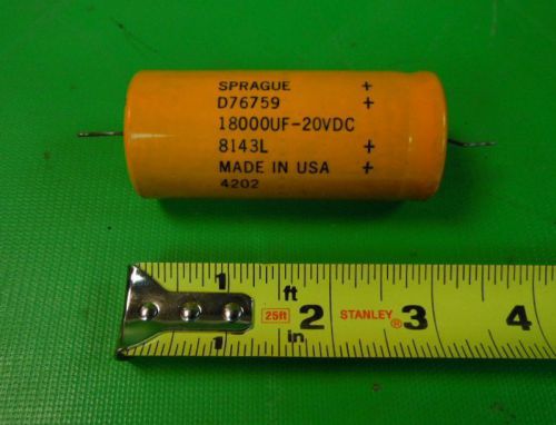 NOS Sprague D76758 18000UF - 2oVDC 8143L 4202 capacitor - tested