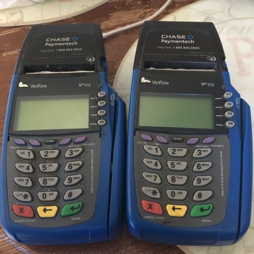 Verifone VX 510 Chase Credit Card Terminal Machines.Two machines with power cord