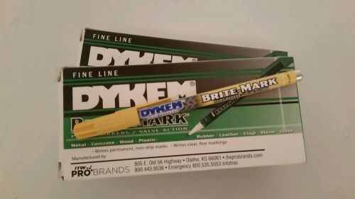 2 boxes of 12 Dykem yellow paint markers. Brand new. Great deal!! Free shipping
