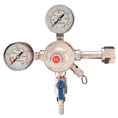 Kegco premium dual gauge co2 draft beer regulator pressure for keg tank brass for sale