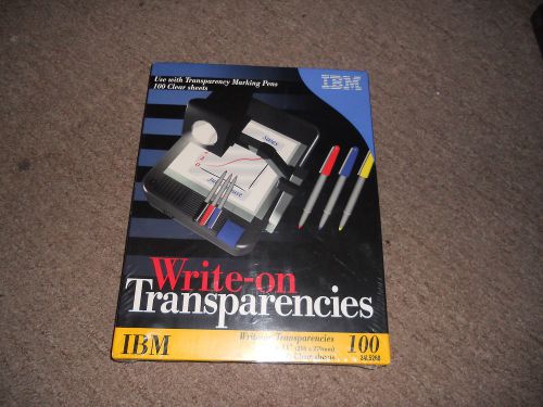 IBM 24L5260 WRITE ON TRANSPARENCY FILM clear 8.5&#034; x 11&#034; 100 sheet SEALED in pkg