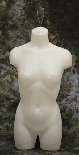 35&#034;24&#034;34&#034; FEMALE 3/4 TORSO MANNEQUIN WHITE +LOOP # 5007