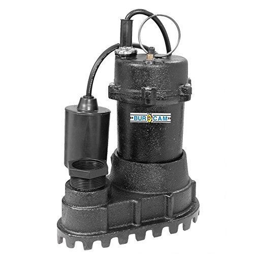 Burcam Cast Iron Subm Sump Pump 1/2 HP 115V Mechanical Switch 300781