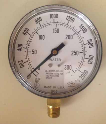 Fire protection sprinkler service pressure gauge 300psi, 2000kpa water for sale