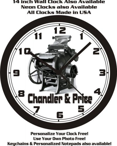 CHANDLER &amp; PRICE LETTERPRESS WALL CLOCK-FREE USA SHIP!