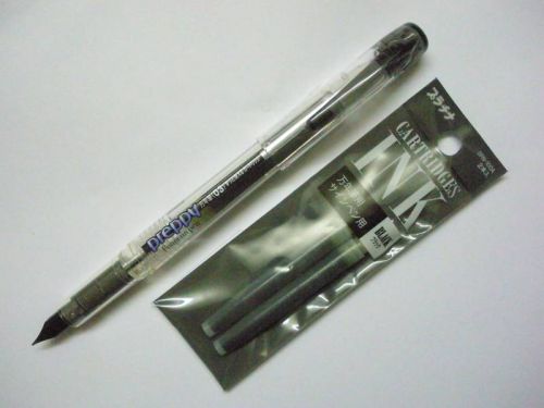2 x Platinum Preppy 0.3mm fine nib Fountain Pen free 2 cartridges Black ink