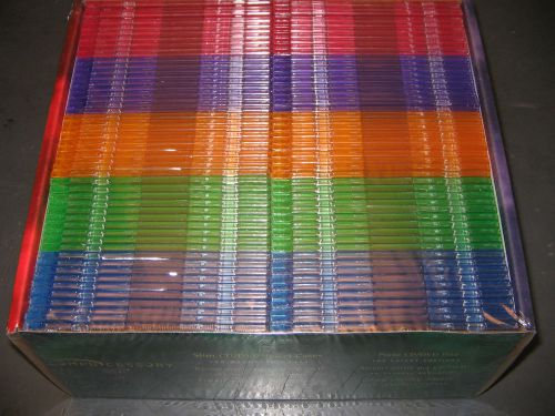 100 Slim Assorted Color CD/DVD Jewel Cases (Sealed)