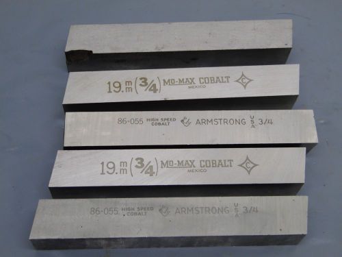 5 mo-max , armstrong 3/4&#034;x3/4x5&#034; cobalt metal lathe machinist cutting tools for sale