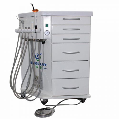 Mobile dental delivery unit system all-in-one+curing light+scaler+cabinet+drawer for sale