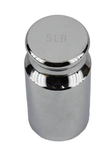 5 LB Cylindrical Chrome Calibration Weight Scratch and Dent