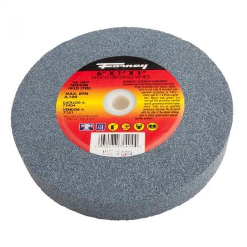 60-Grit, 6&#034;-By-1&#034; Bench Grinding Wheel, Vitrified With 1&#034; Arbor Forney 72404