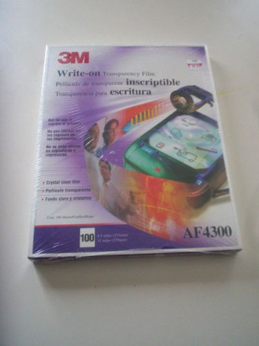 3M AF4300 WRITE ON TRANSPARENCY FILM 8.5&#034; x 11&#034; 100 COUNT IN SEALED PACKAGE