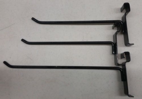 3pc 8&#034; 10&#034; Grid Wall Black Metal Peg Hooks for Slatwall Metal Hooks Gridwall