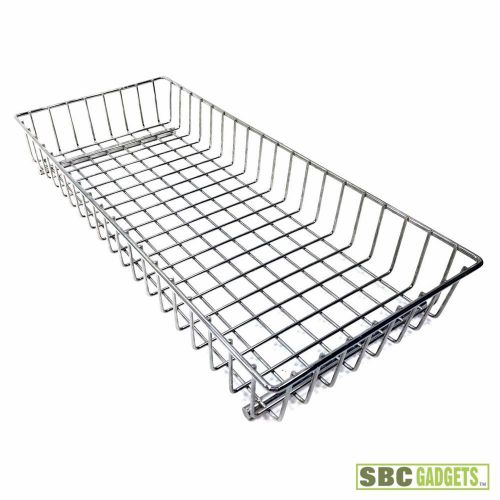 Wire mesh basket storage bin - medium-sized items (20 x 9 x 3 inches) for sale