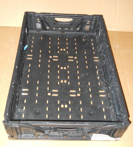 Plastic stacking crates lugs bins baskets folding collapsible 6411, 5&#034; for sale