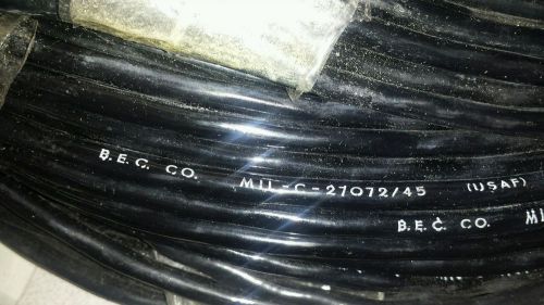 (25 FT) BEC CO MIL-C-27072/45 (18awg) Black Power Cable 7 Strand 2/C 600V