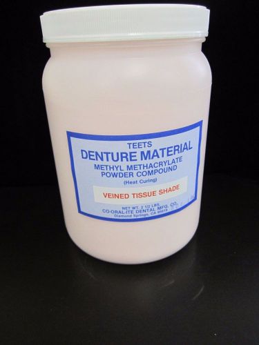 Denture Acrylic Powder Teet Veined Tissue Shade Heat Curing 2 1/2 Lbs