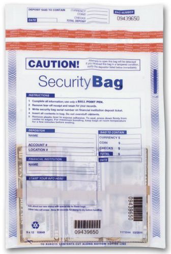 Clear Single Pocket  Security Deposit Bag with Unique Serial Numbers 53849