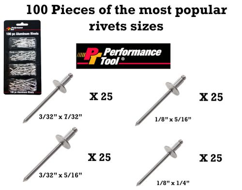 100 aluminum pop rivets for sale