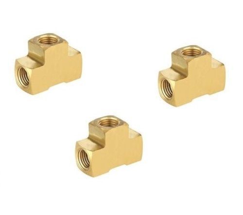 Ships Free 3 Pack of 1/8&#034; Brass Fittings Female 3-Way Tee Pipe Size 1/8 NPT FNPT