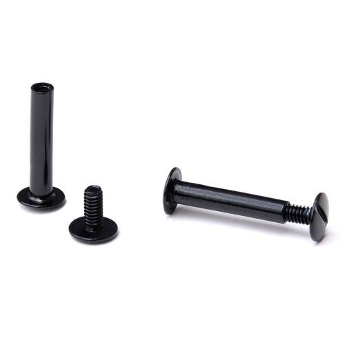 Trubind 1-inch black aluminum chicago screws 100 sets (spb10) for sale