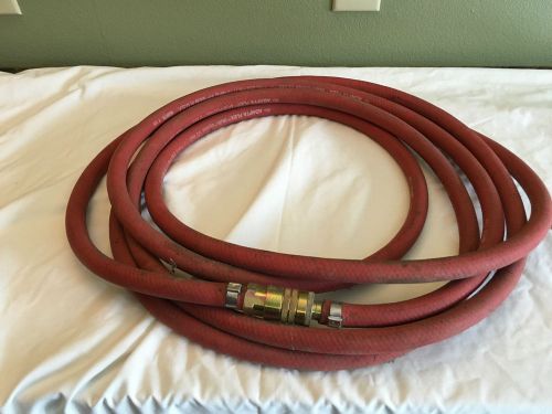 Industrial 1/2&#034; air hose with connections, 25 feet